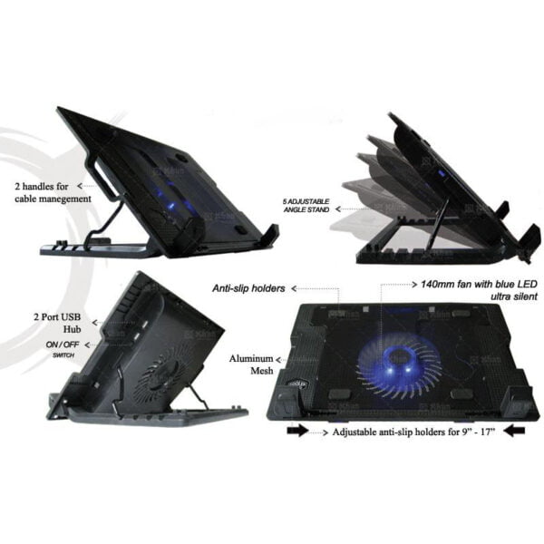 Best Adjustable Design Notebook Cooling Partner With 2 Usb Ports - Image 3