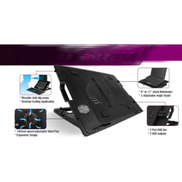 Best Adjustable Design Notebook Cooling Partner With 2 Usb Ports - Image 6