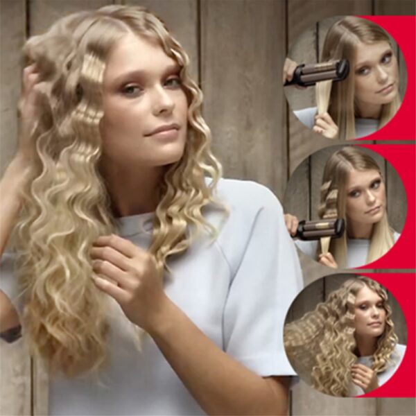 KEMEI Professional Hair Curler With 3 Barrels Big Wave Curling Iron Ceramic Hair Styling Tool - Image 2