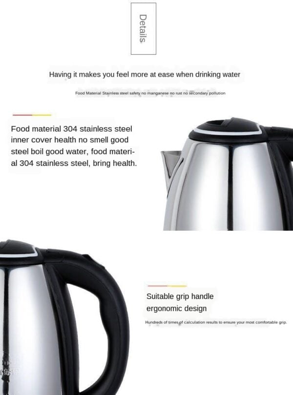 2L Electric Kettle Small Household Appliance Automatic Power-Off Quick-Burning Kitchen Tool - Image 8