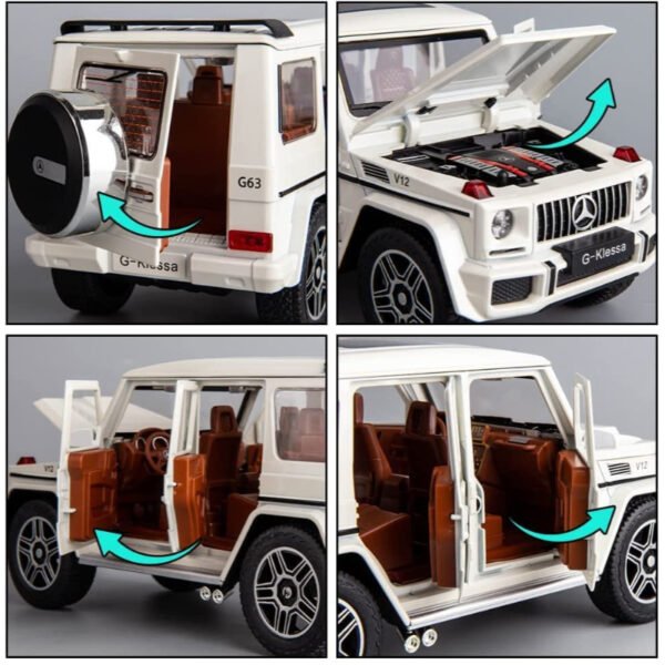 1:24 Exquisite Model Mercedes Benz G63 AMG Zinc Alloy Pull Back Car With Dynamic Music And Light - Image 2