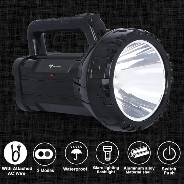 Rechargeable Bright LED Flashlight Torch 75W High Powered Searchlight Built-In Battery - Image 2