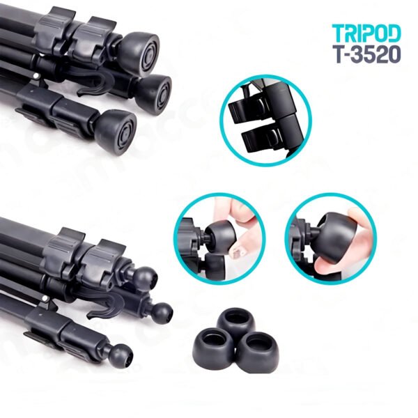 T-3520 Multi-Functional Professional Portable Tripod Stand For Mobile Phones, DSLR Cameras And Video Camcorders - Image 8