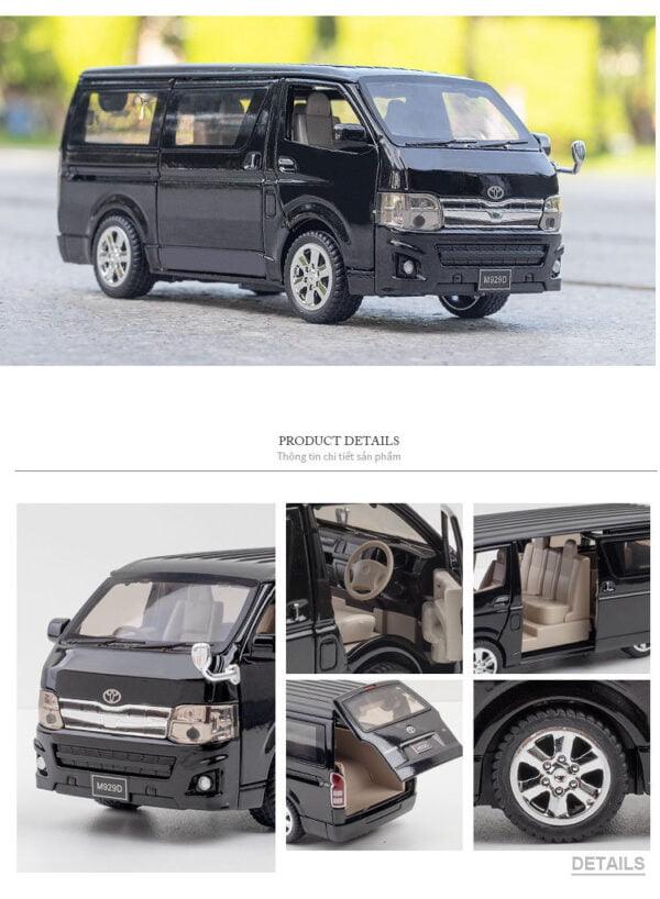 High Simulation 1:32 Toyota Hiace Alloy Die-Cast Model MPV Vehicle With Sound And Light - Image 2