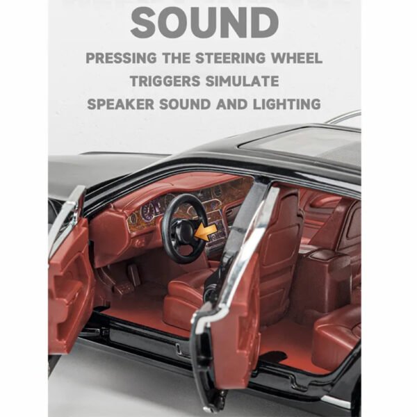 1:24 Bentley Mulsanne Alloy Die-Cast Model Car With Sound & Light - Image 6