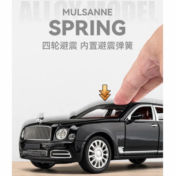 1:24 Bentley Mulsanne Alloy Die-Cast Model Car With Sound & Light - Image 7