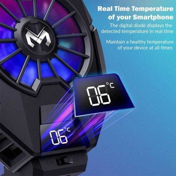 MEMO DL05 Instant Heat Dissipation Phone Cooling Radiator Fan With Temperature Display - Image 7