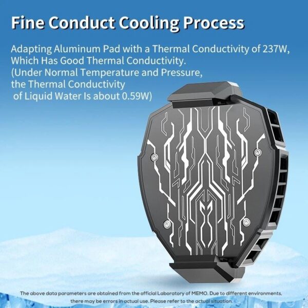 MEMO DL05 Instant Heat Dissipation Phone Cooling Radiator Fan With Temperature Display - Image 5