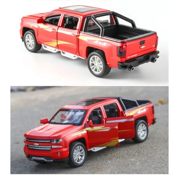 1:32 Chevrolet Silverado Pickup Model Alloy Die-Cast Truck Toy With Music And Light - Image 2