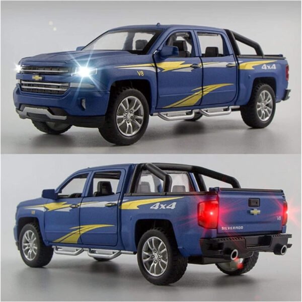 1:32 Chevrolet Silverado Pickup Model Alloy Die-Cast Truck Toy With Music And Light - Image 3