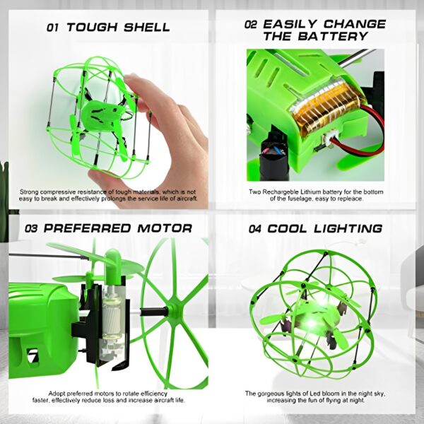 2.4G Four-Axis Dual-Mode 6 Channels Mini Remote Control Quadcopter Drone Toy - Image 6