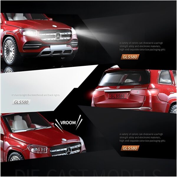 Mercedes-Benz GLS 580 SUV 1/24 Alloy Model Die-Cast Car Toy - Image 3