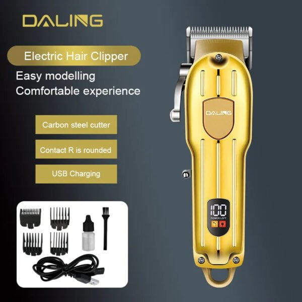 Daling DL-1538 Cordless Hair Clipper Professional Trimmer With LED Display And Powerful 2600mAh Battery - Image 8