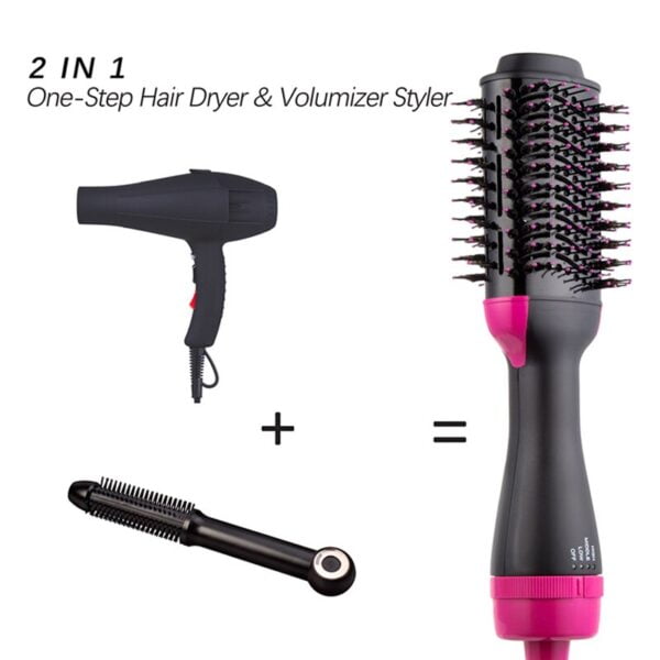 2 In 1 One Step Hair Dryer And Volumizer Warm Air Fast Styling Straightener & Curls Styler - Image 7