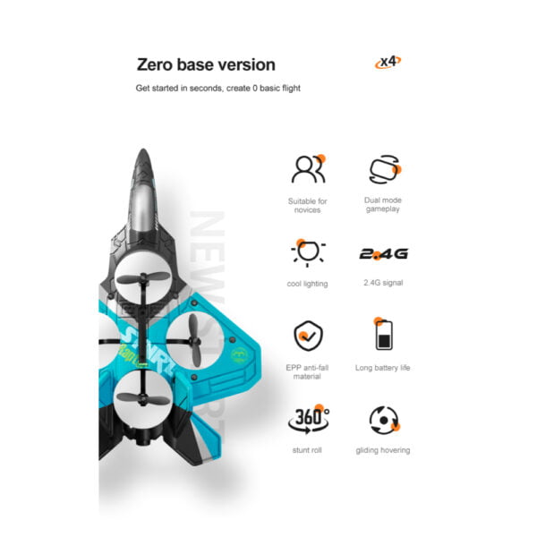 V17 2.4GHz 6CH EPP Remote Control Gravity Sensing 4 Motor Aircraft - Image 8