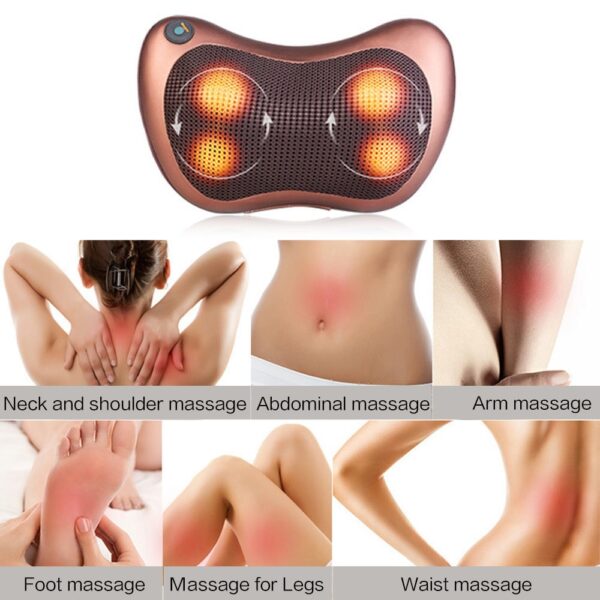 Multi-Function Electric Cervical Body Massage Pillow with Deep-Kneading Heated Massage Nodes - Image 8