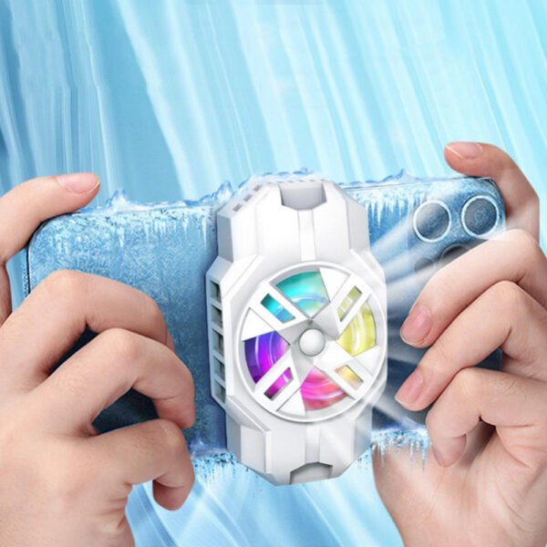 S3 Mobile Phone Radiator Strong Wind Low Noise Colorful Lights Non-Slip Fan - Image 4