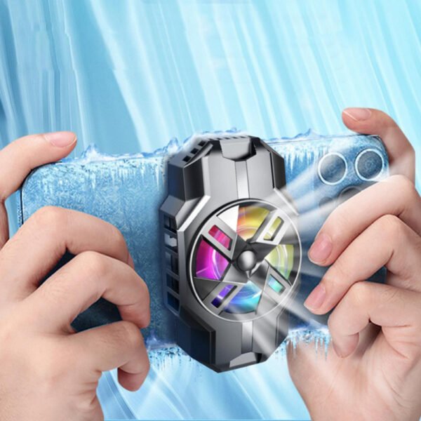 S3 Mobile Phone Radiator Strong Wind Low Noise Colorful Lights Non-Slip Fan - Image 3