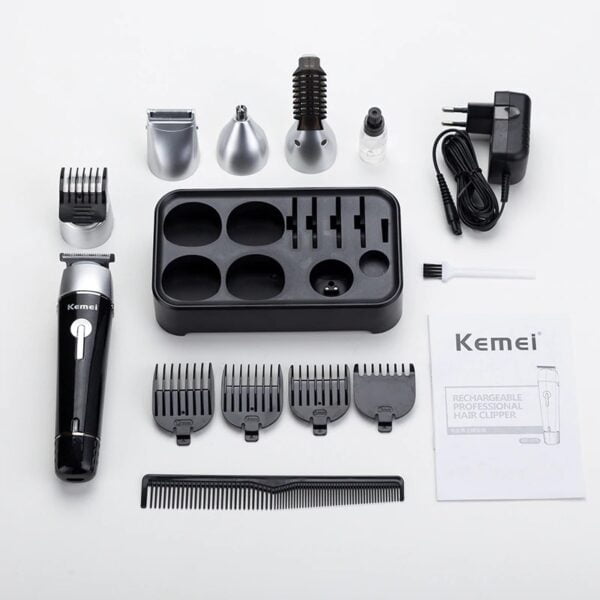 Kemei 10 In 1 Km-1015 Rechargeable Professional Clipper Men Electric Shaver Nose Trimmer - Image 7