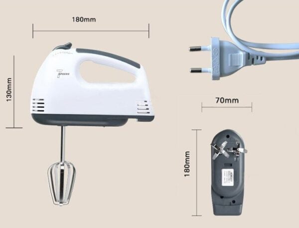 Electric Hand Mixer Machine With 7 Speed Hand Held Food Beater - Image 6