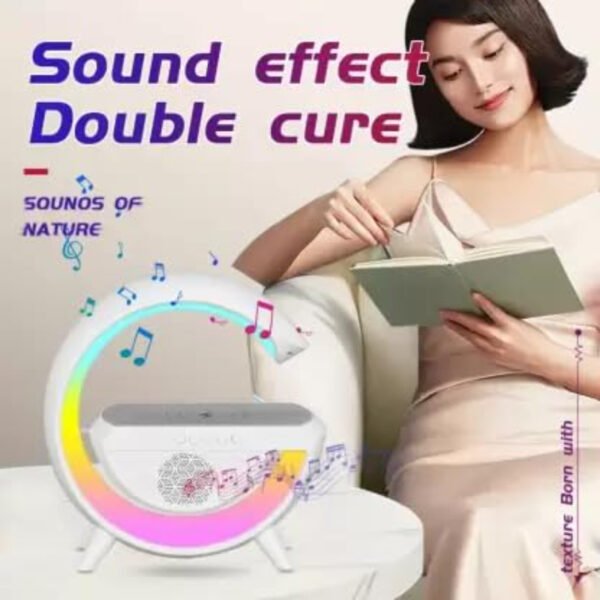 BT-2301 Wireless Phone Charger Bluetooth Speaker With RGB Lighting Alarm Clock, FM Radio - Image 3