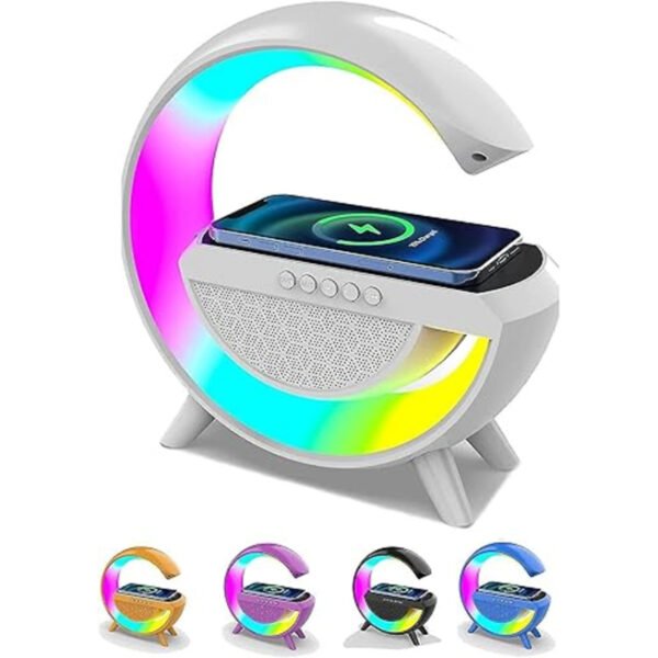 BT-2301 Wireless Phone Charger Bluetooth Speaker With RGB Lighting Alarm Clock, FM Radio - Image 7