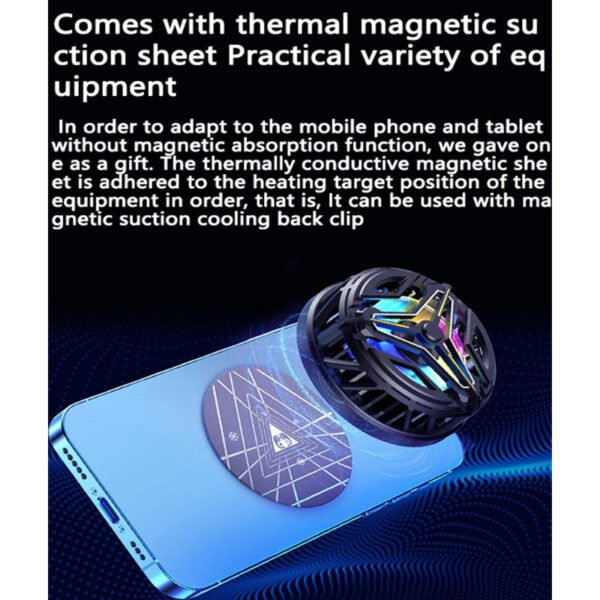 GT18 Magnetic Attraction Mobile Turbo Cooling Fan Cooler With Cool Rgb Lighting - Image 2
