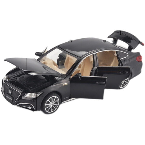 Toyota Crown die Cast model car simulation with sound and light metal pull - Image 2