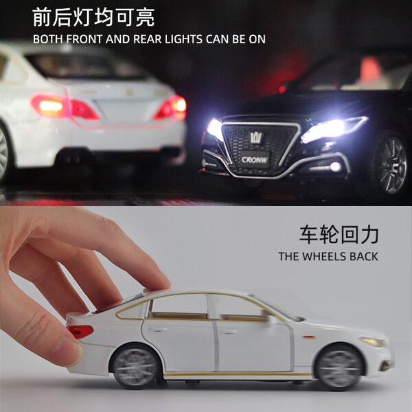 Toyota Crown die Cast model car simulation with sound and light metal pull - Image 4