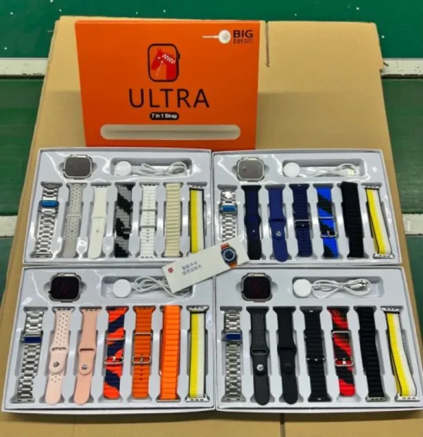 ULTRA 7iN1 Straps 2.1 Inch HD Screen With 7 Different Straps Bluetooth Calling Smart Watch - Image 5