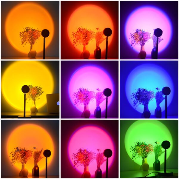 High-Efficiency USB Sunset Projector Lamp With 16-Color LED And Remote Control - Image 3
