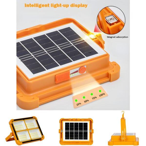 X8 Multifunctional Portable 1000W Solar LED Street Light High-Quality Rechargeable Off-Grid Private Lighting Solution - Image 5