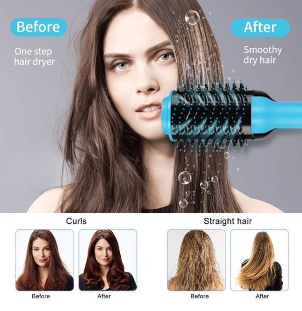 2 In 1 One Step Hair Dryer And Volumizer Warm Air Fast Styling Straightener & Curls Styler - Image 2