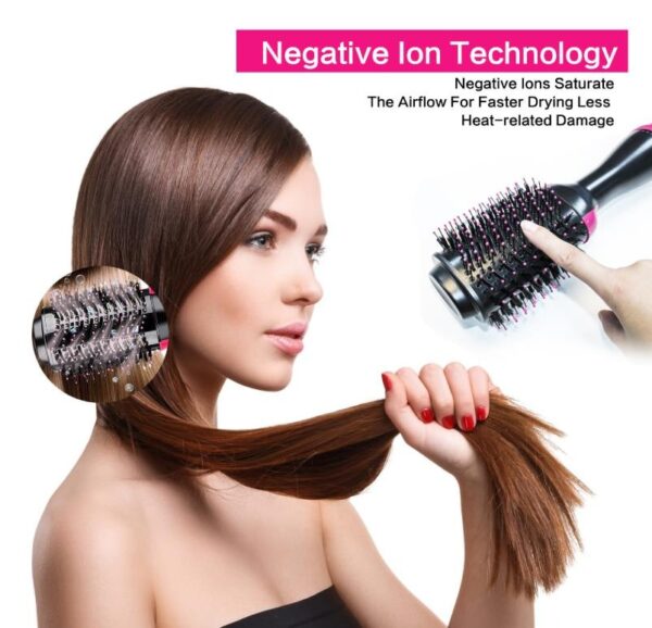 2 In 1 One Step Hair Dryer And Volumizer Warm Air Fast Styling Straightener & Curls Styler - Image 6