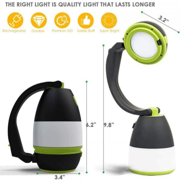 Multi-Functional Portable Rechargeable Camping Lantern With Flashlight And Power Bank - Image 9