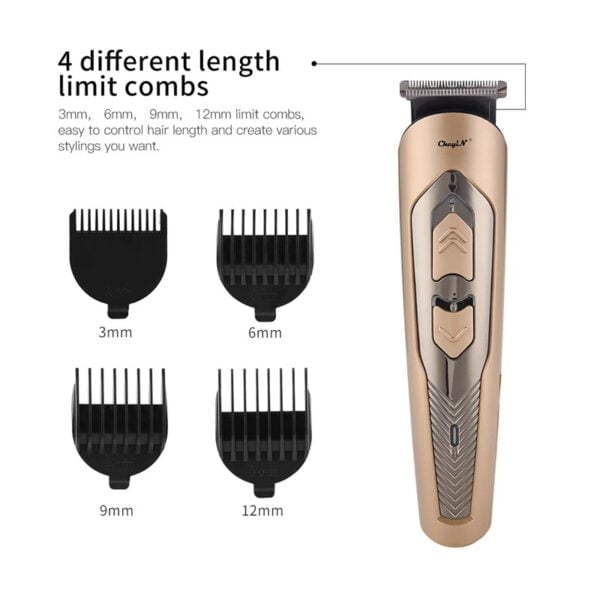 Professional Electric Hair Clipper Rechargeable Cutting Machine With 4 Length Limit Combs - Image 5