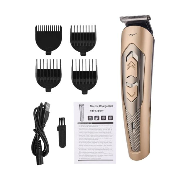 Professional Electric Hair Clipper Rechargeable Cutting Machine With 4 Length Limit Combs