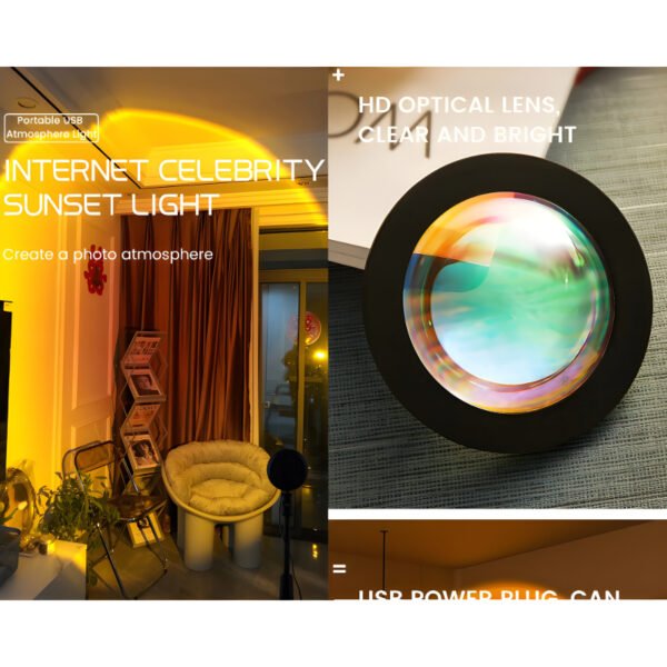 High-Efficiency USB Sunset Projector Lamp With 16-Color LED And Remote Control - Image 8