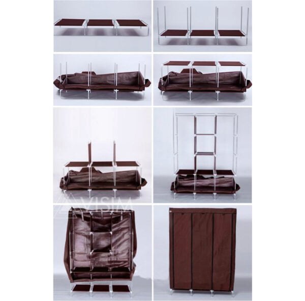 3 Layer Storage Wardrobe Model 88130 Shelf Rack Fancy And Foldable - Image 5