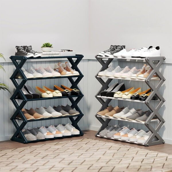 5 Layers X-Type Foldable Fashion Shoe Organizer Stand - Image 2