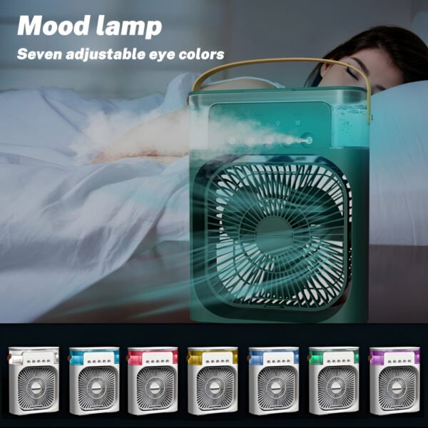 4 in 1 Portable Air Humidifier Cooling USB Fan with 7-Color Night Light - Image 5