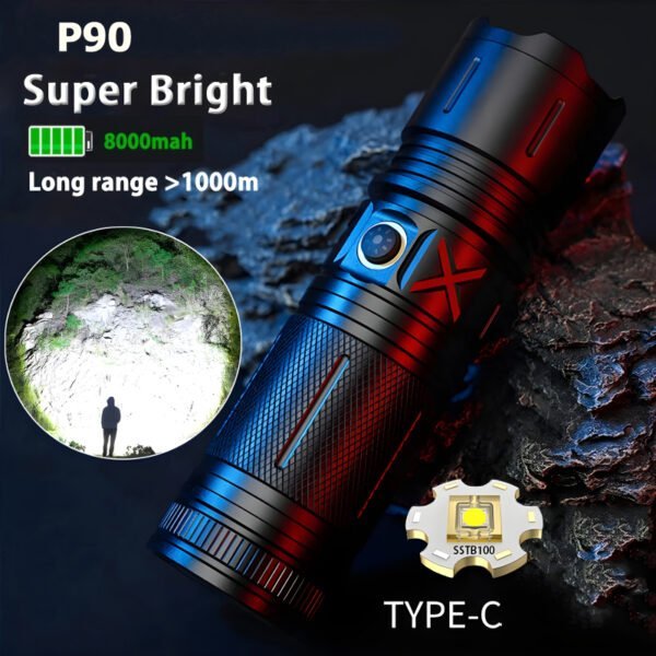 Ruilang P90 Long Range USB Rechargeable LED Torch