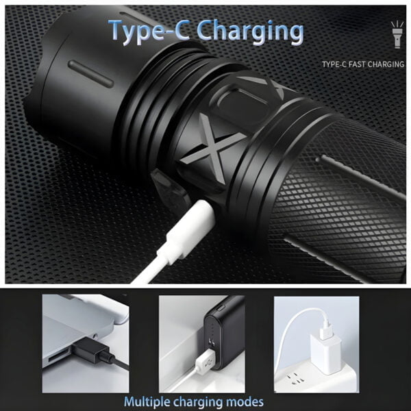 Ruilang P90 Long Range USB Rechargeable LED Torch - Image 4