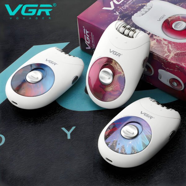 VGR V-706 Professional Rechargeable Electric Lady Epilator Hair Removal Machine - Image 7