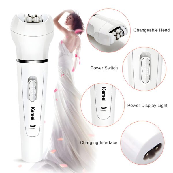 Kemei KM-2199 Multi-Functional Rechargeable Epilator - Image 7