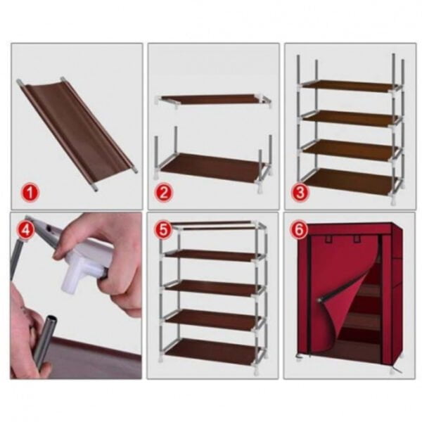 7 Shelves Wardrobe Shoe Case Portable Shoe Rack 6315 - Image 3