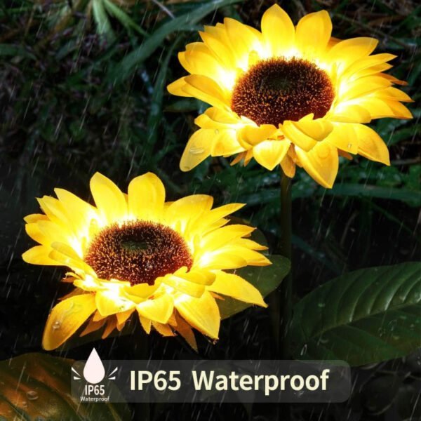 Pack Of 2 Waterproof Sunflower Solar Decorative Lights For Outdoor Garden And Lawn - Image 7