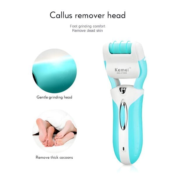 Kemei KM-6198B 3-In-1 Multifunctional Electric Shaver, Callus Remover, And Epilator For Women - Image 6