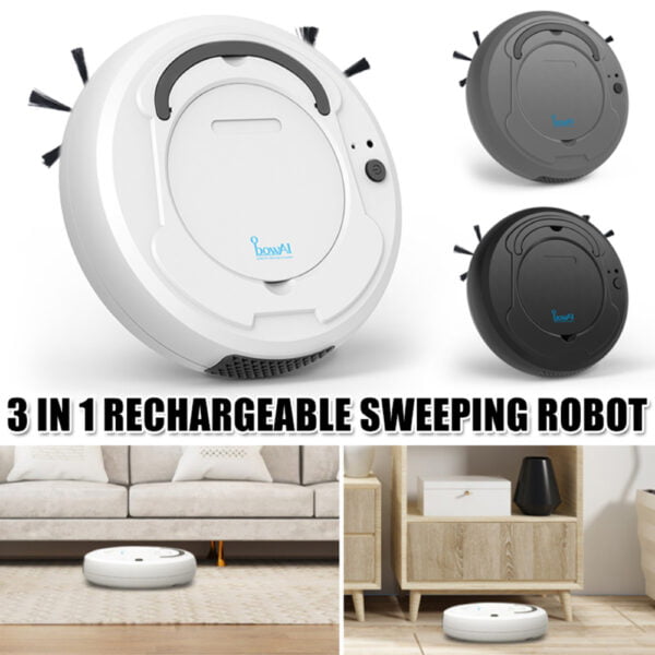 3 in 1 Intelligent Robotic Vacuum Cleaner with Strong Suction