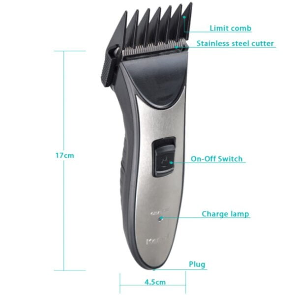 KM 3909 Rechargeable Hair Trimmer & Clipper with Adjustable Comb - Image 8